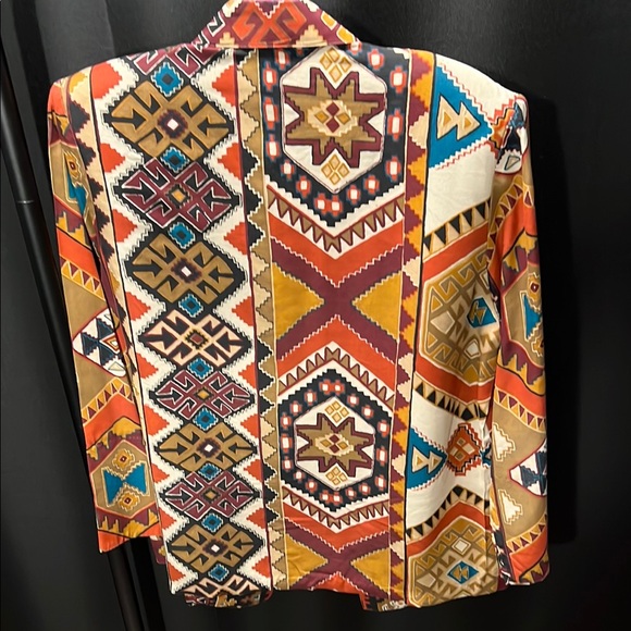 Colorful Geometric Pattern Blazer - Picture 4 of 4
